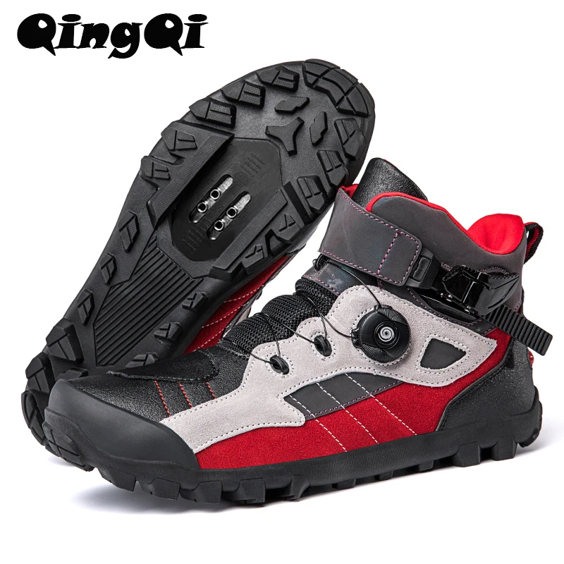 QQ-JC-S6631 High-cut Winter Mens MTB Cycling Shoes Motorcycle Shoes Bike Gravel Road Bicycle Sneakers for Men Tenis Masculino