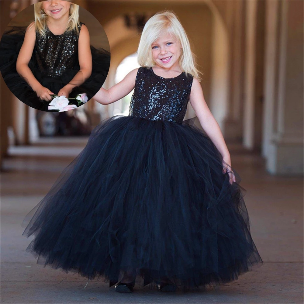 

Lovely Flower Girl Dress Wedding Sleeveless Tulle Layered Princess Ball Pageant First Communion Gowns Kids Birthday GIft Present
