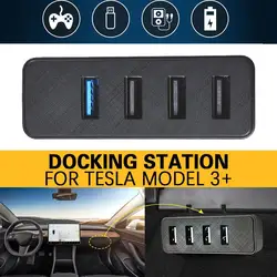 Docking station für Tesla New Highland Handschuh fach USB Hub Erweiterungs dock Schnell ladung für neues Zubehör