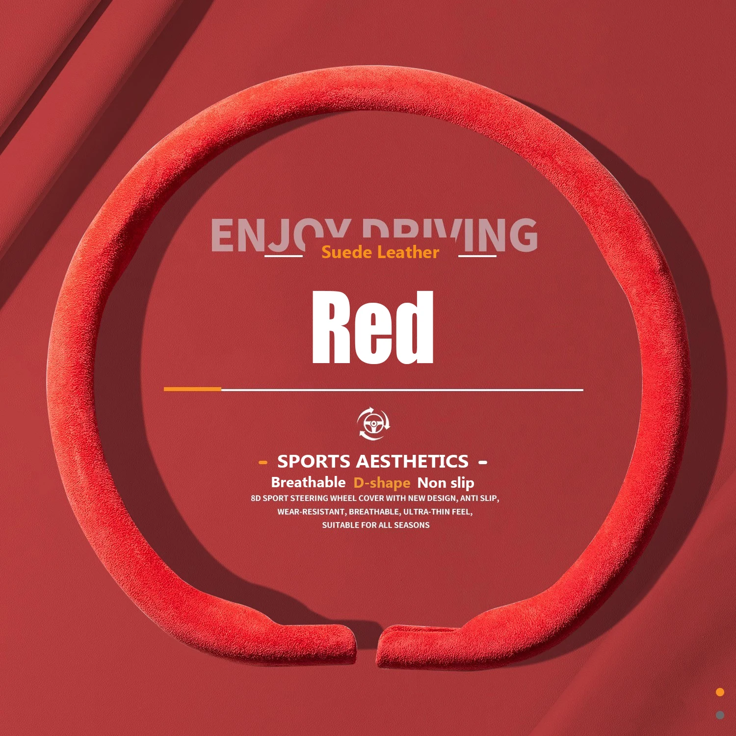 

Suede 38cmCar Steering Wheel Cover Absorb Sweat Booster Cover Anti-skid Universal Car Accessories For Porsche Audi BMW Hyundai