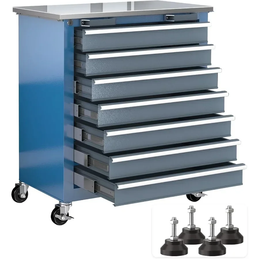 Rolling Tool Chest with WheelsandFoot Pads, Bluetool Cabinet