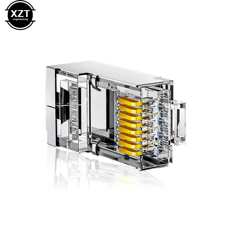 Rj45 Connector Cat6 Afgeschermde Netwerk Connectors Rj45 Plug 8p8c Terminals Voor Stp Ethernet Kabel Schakelaars Modem