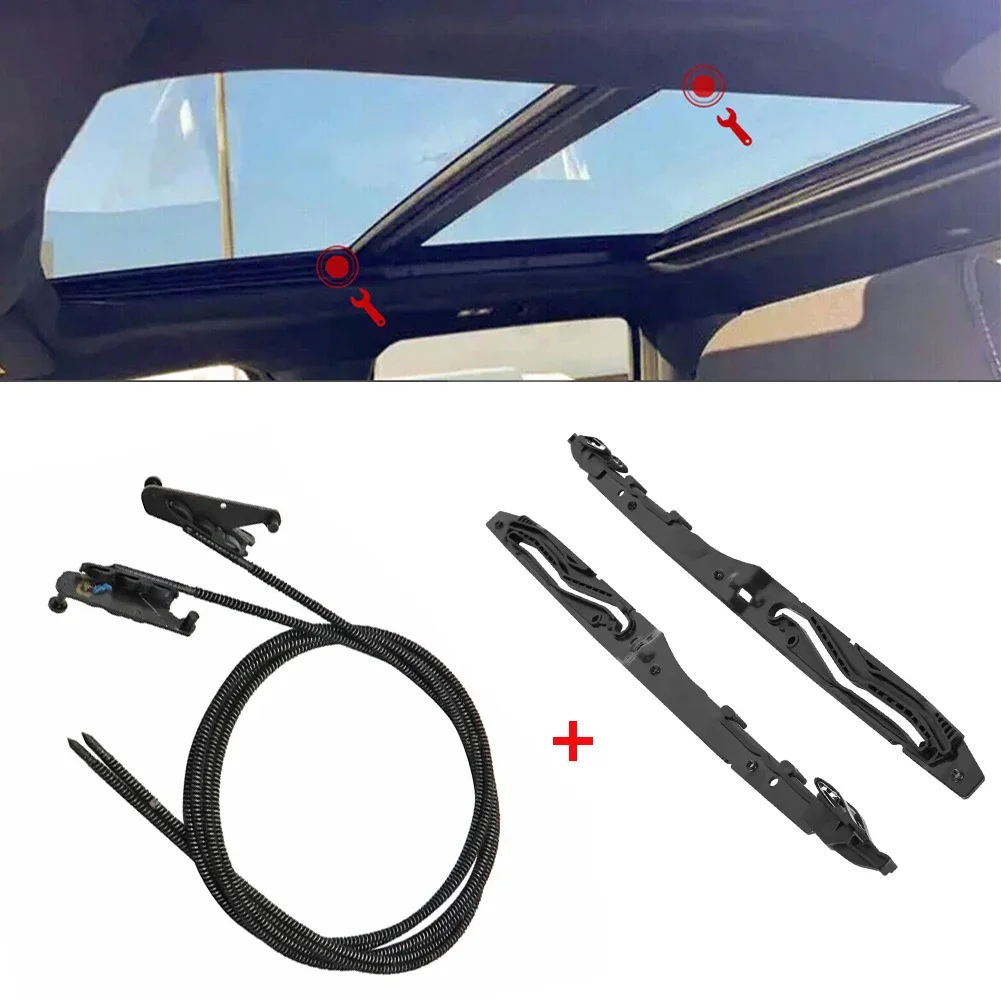 

Sturdy Sunroof Glass Cables+Track Assembly for Ford F150 F250 F350 F450 Long lasting Replacement Kit Compatible Models