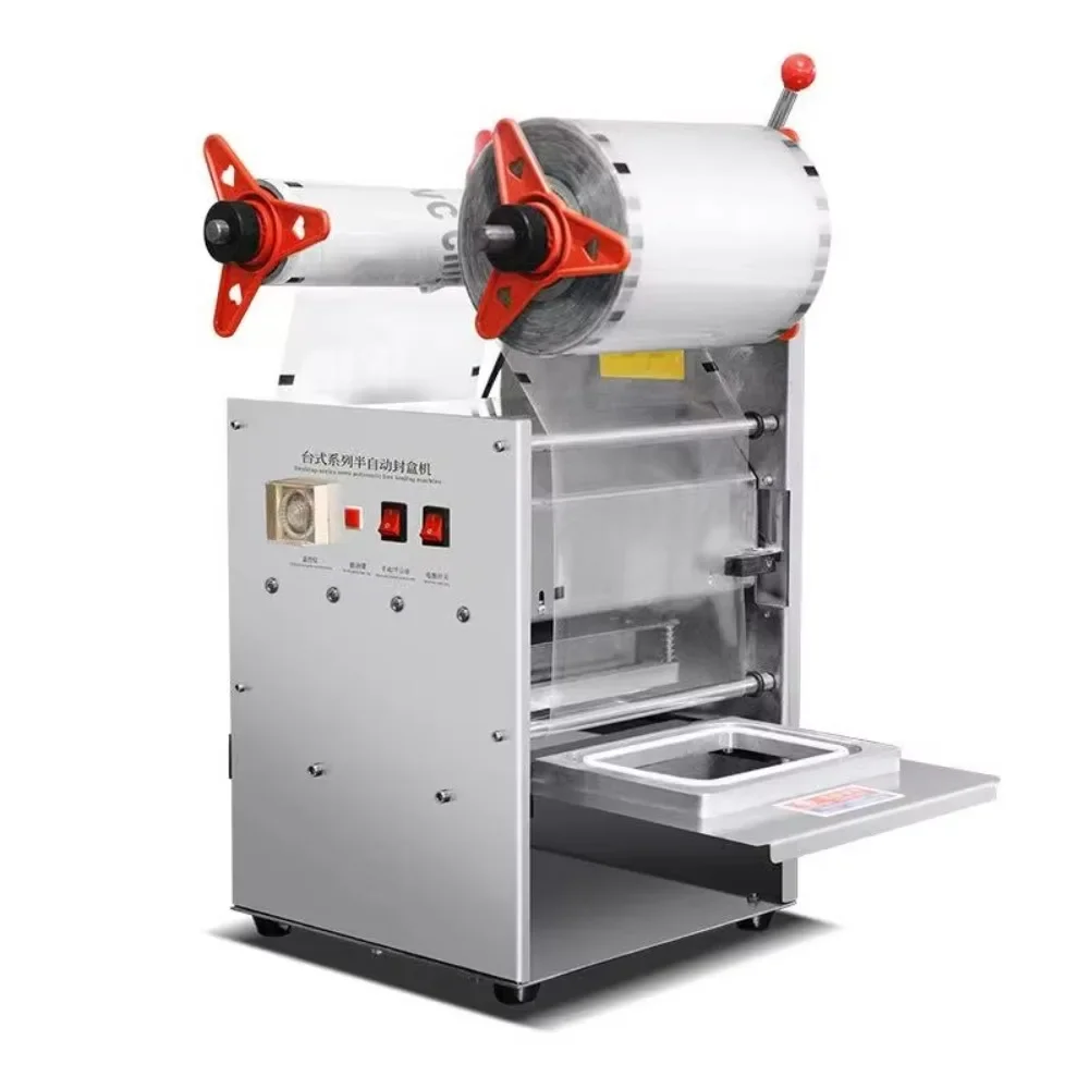 

Electric plastic packaging machine Beverage can Manual sealing machine for milk conveying heat sealing