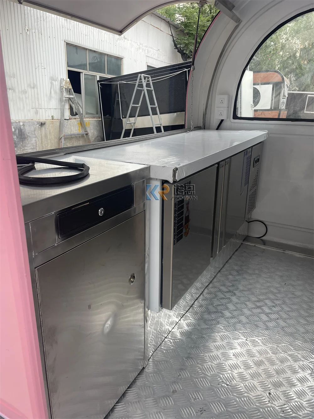 Rimorchio per caffè per hot dog, snack da strada, chiosco per gelato, attrezzature da cucina mobili, rimorchio per camion fast food