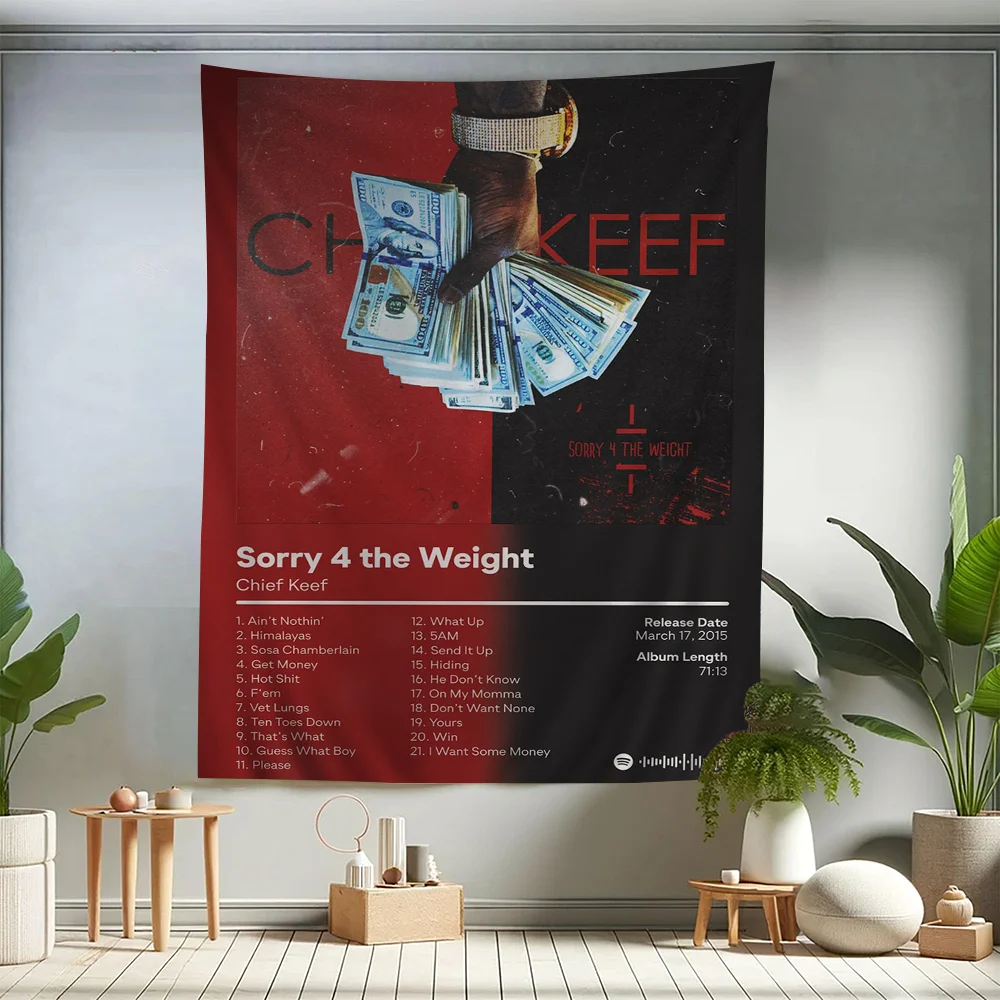 Musik Pop Rap Album Chef Keef Cartoon Tapisserie Kunst Science Fiction Raum Wohnkultur Wandbehang Blätter