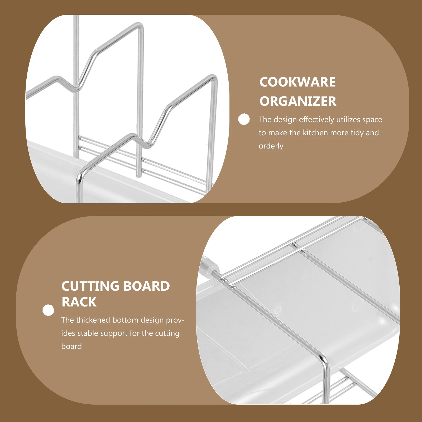 

Heavy Duty Cutting Board Holder Stand Stainless Steel Chopping Board Organizer Rack for Pan Lids and Baking Sheets Compact