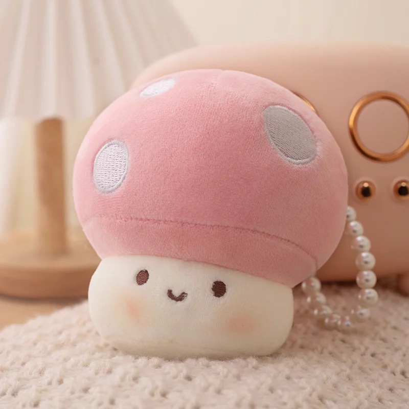 10 cm süße Pilz-Anhänger, weiche Stofftiere, Schlüsselanhänger, bunte Pilz-Rucksack-Behang, beste Geschenke für Jungen und Mädchen, Gastgeschenke – Detail 5