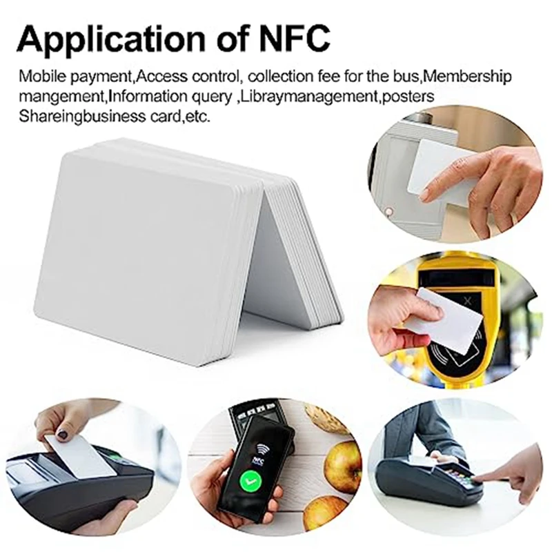 100 PCS NTAG215 NFC Cards Blank 215 NFC Cards 504 Bytes Memory For All NFC Enabled Device