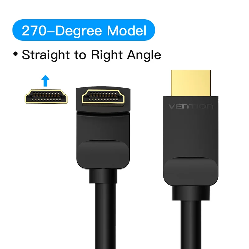Ventie HDMI-kabel 4K HDMI 2.0-kabel HDMI 90/270 graden hoekadapter voor Apple TV PS4 Splitter Video Audio 90 graden HDMI-kabel
