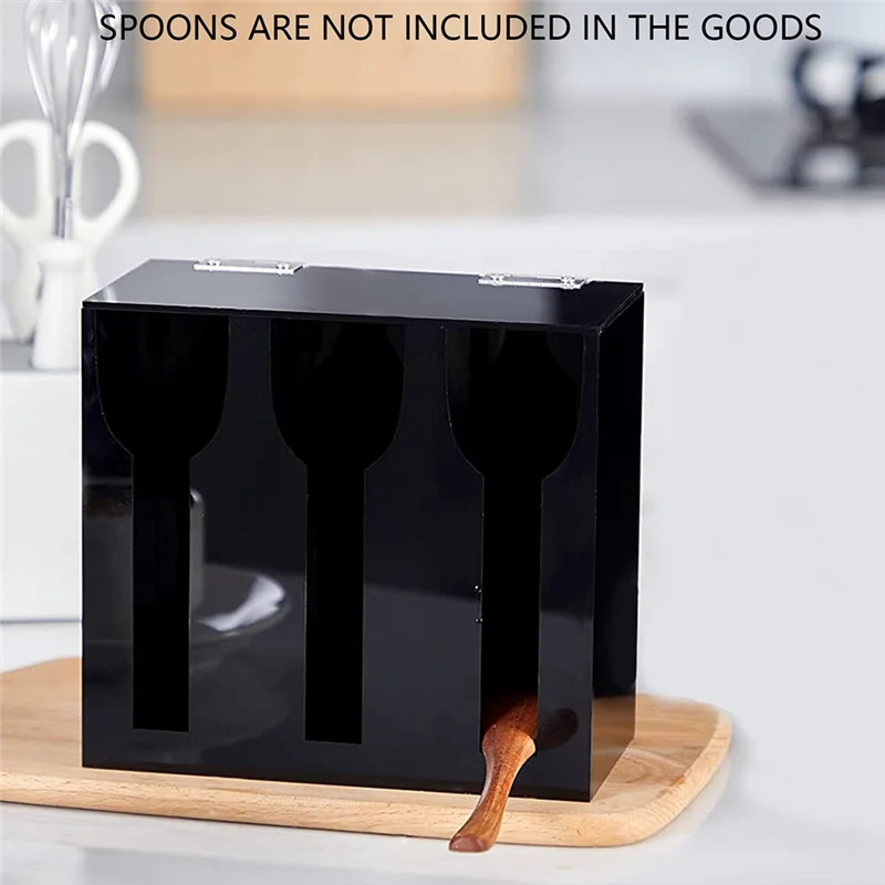 AA80-Акриловый диспенсер для посуды, органайзер для столовых приборов с 3-х отделениями, черный держатель для столового серебра, пластиковые столовые приборы