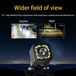 LED High-Definition Night Vision CCD Car Camera Rear View Reversing Image Waterproof 170° HD Video Support Monitor Auto Tools