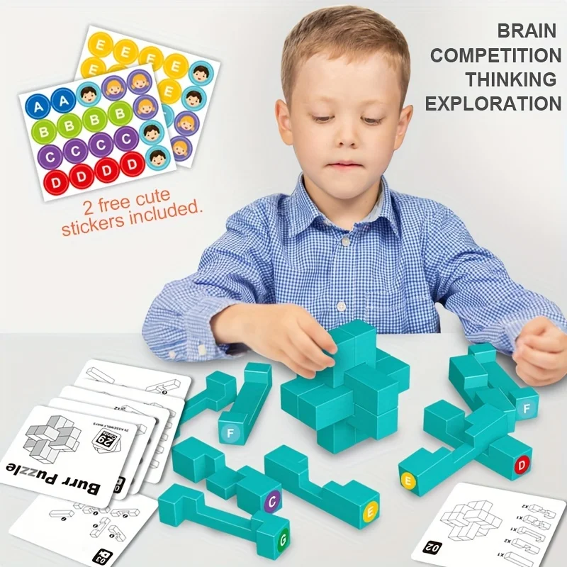 

3D Puzzle Toys Burr Puzzle Colorful Blocks Puzzles Classic Luban Lock Cube 3D Game Intellectual Game for children and adults