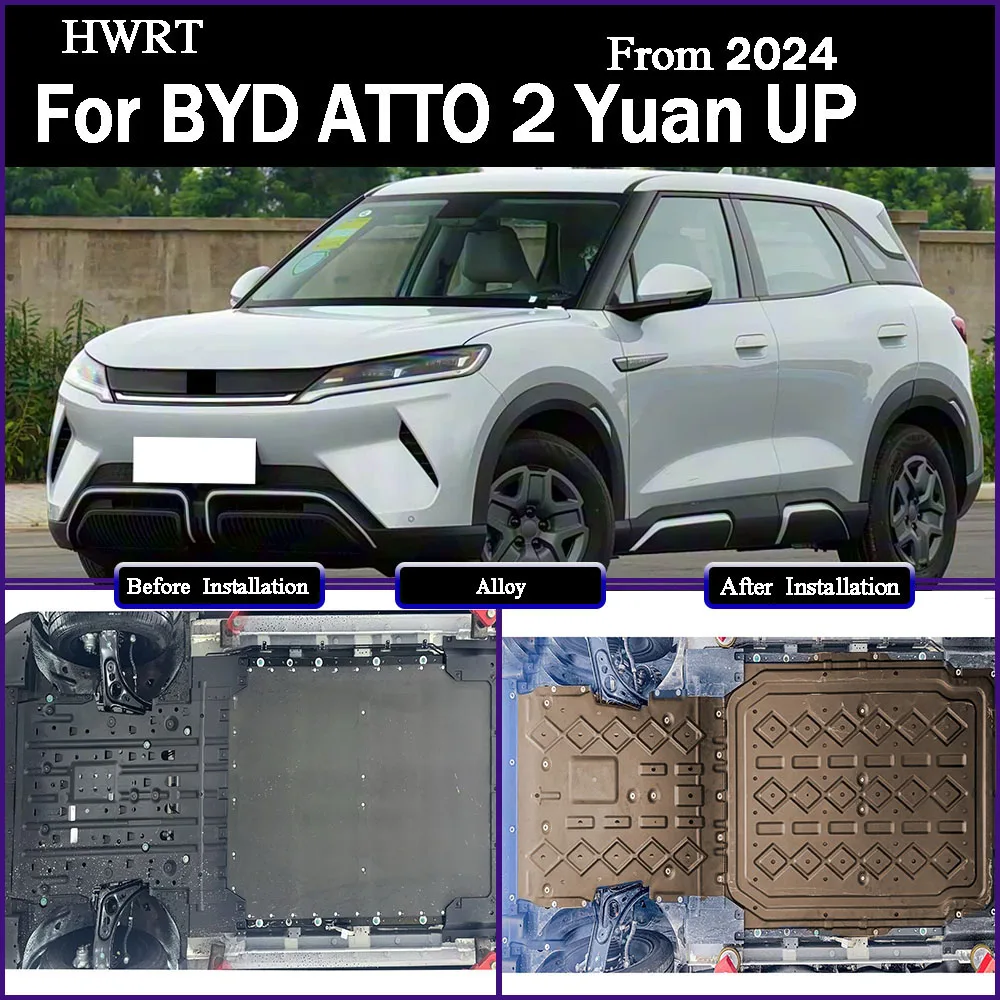 

For BYD ATTO 2 Yuan UP 2024 301KM 401KM Aluminum Motor Battery Guard Under Bottom Protection Engine Guard Chassis Skid Plate