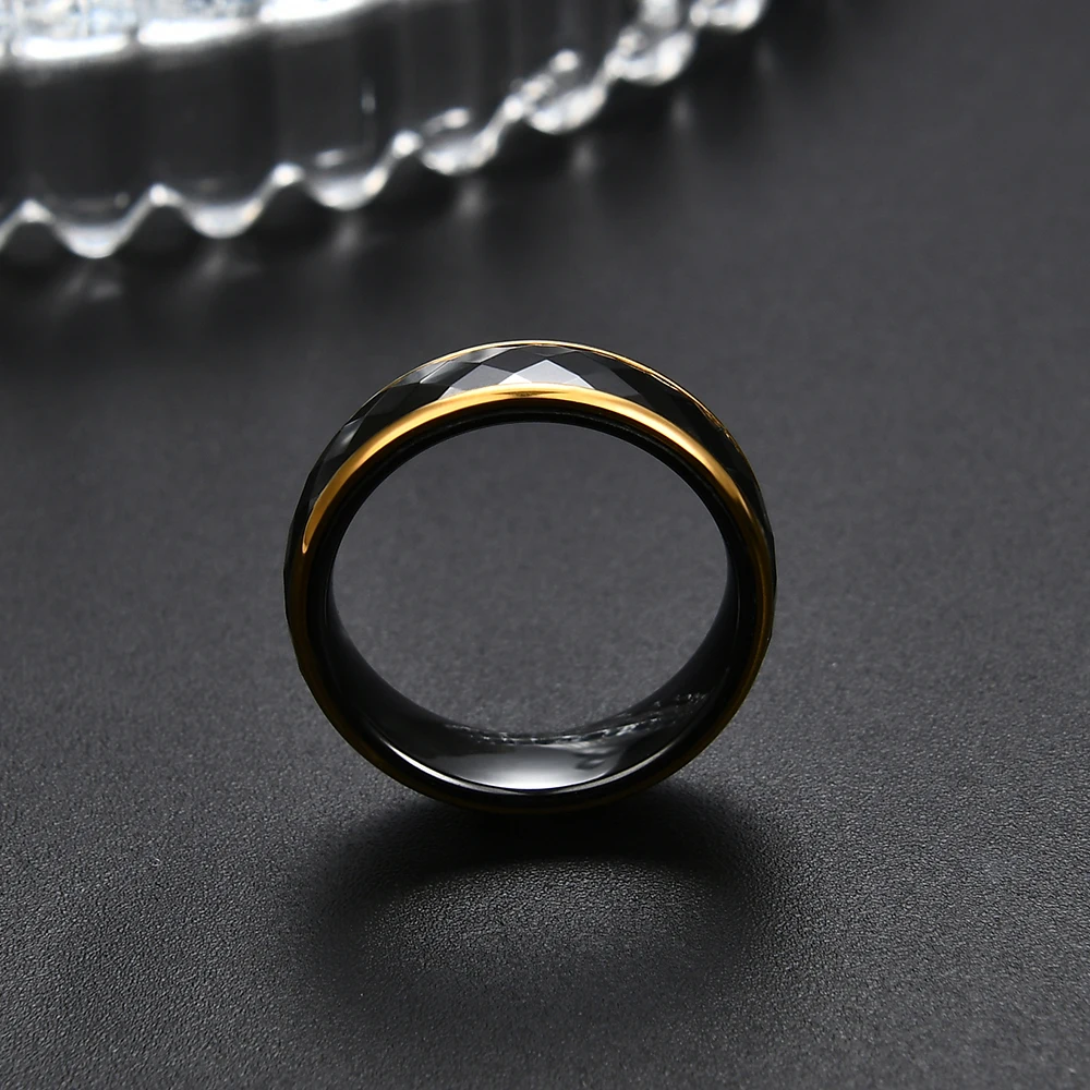 15 Styles Exquisite Gold Ceramic Faceted Ring for Women Fashion Minimalist Couple Rings Bands Engagement Wedding Bands Jewelry