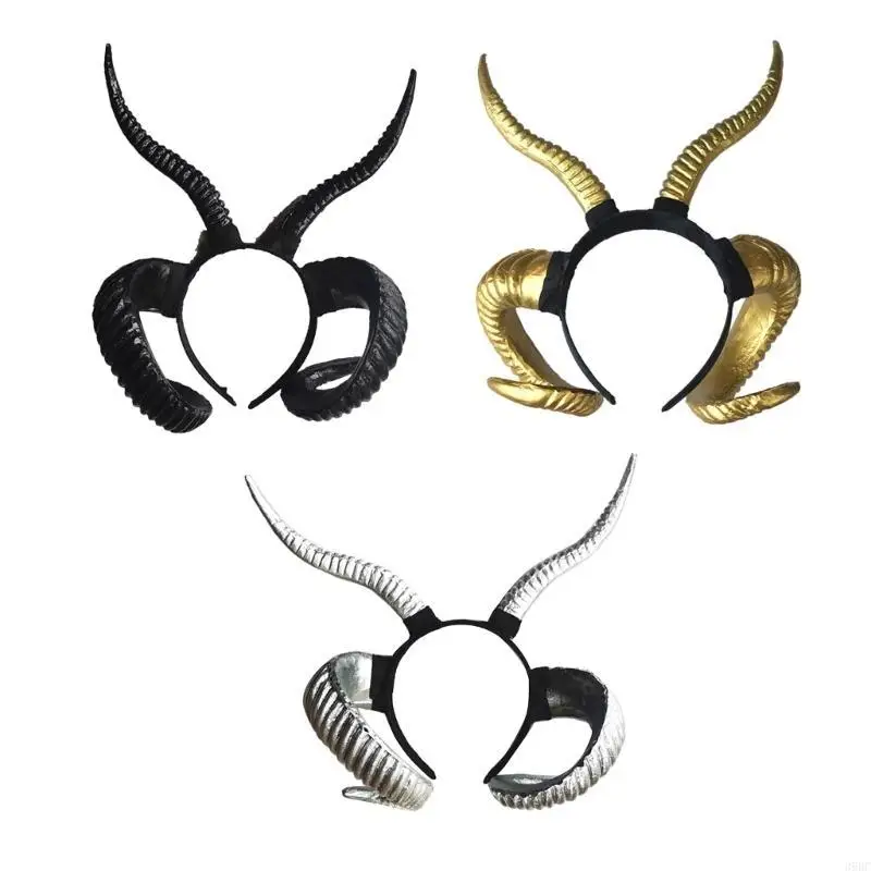 

39BC большая повязка на голову с козлиным рогом для вечеринки, сценического костюма, головной убор для взрослых, головной убор