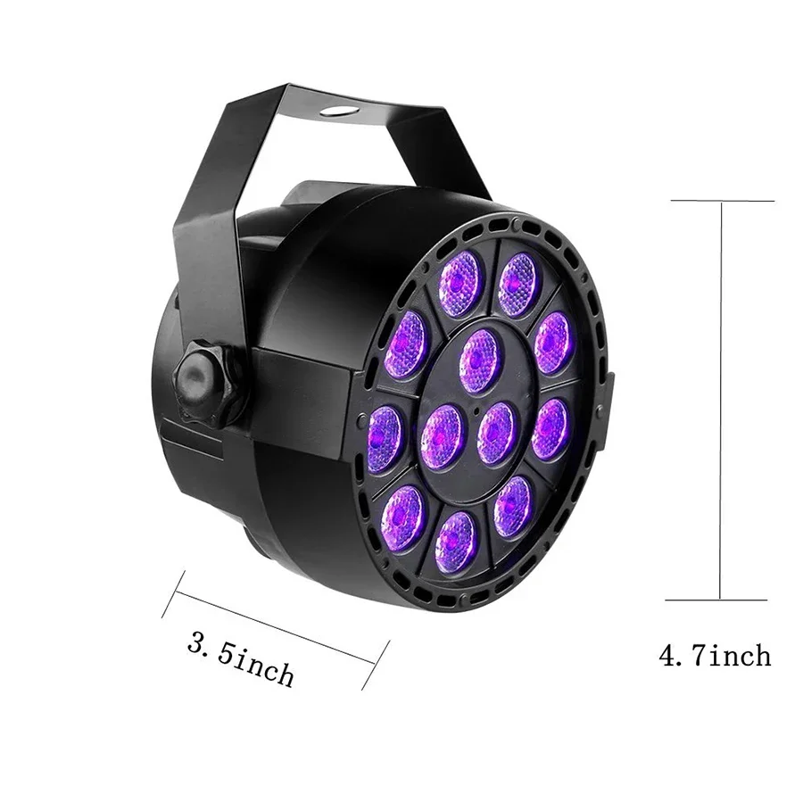 LED roxo Par Luz de Palco Voz Control Sensor, lâmpada UV, cabo DMX, 512 Controlador, Movendo Cabeça, DJ, Disco, Dance Floor, 36W