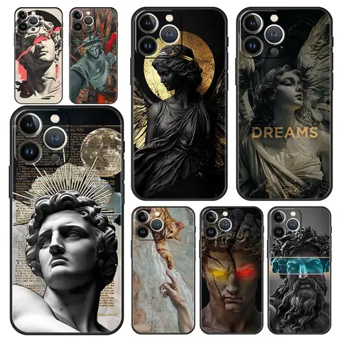 Fashion Ancient Greek Statues Phone Case Cover for iPhone 17 16 15 14 13 12 Pro Max 11 Pro Max 17 AIR Plus Soft TPU Shell Fundas