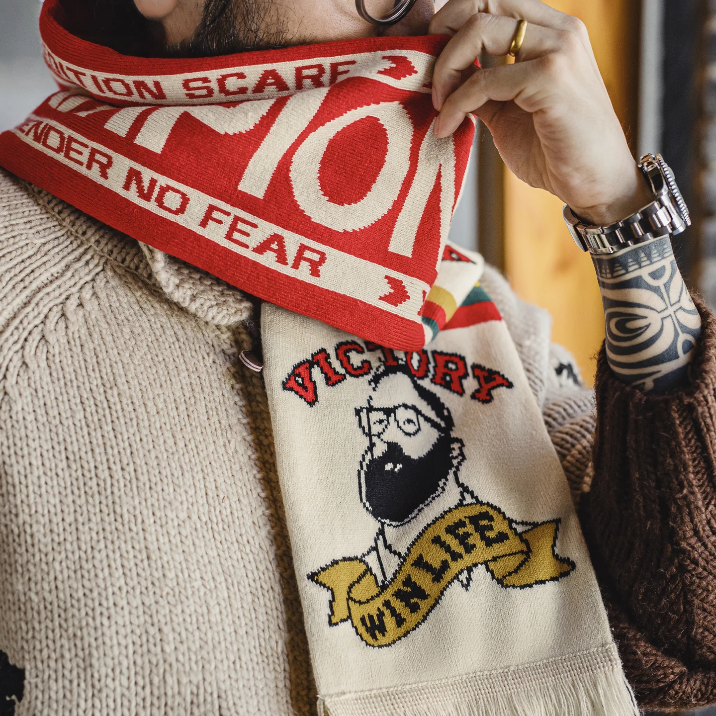 Maden خمر وشاح مطبوع التباين الجاكار نمط وشاح مع هامش لينة ودافئة الشتاء الرقبة التفاف للجنسين ارتداء تنوعا