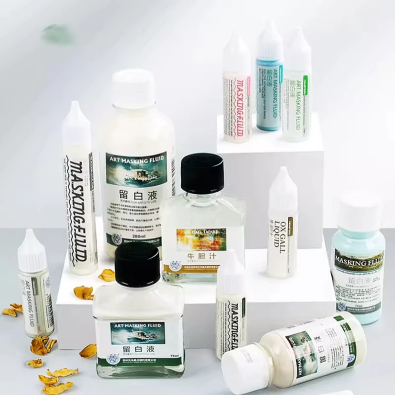 Watercolor Masking Liquid Pigment Cover Artist Stay White Gel for Hand-Painted Watercolor Gouache Painting Paint Art Supplies