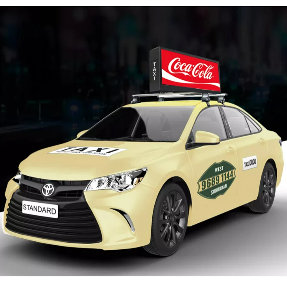 Светодиодный экран на крышу автомобиля P3 для рекламы такси, водонепроницаемая уличная система управления 4G WIFI, разрешение 4K, цифровые дисплеи вывесок