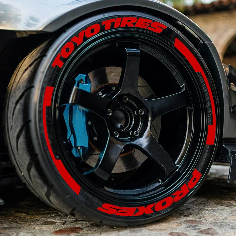 Red TOYO TIRES PROXES Permanent Tire Lettering Sticker 1.2