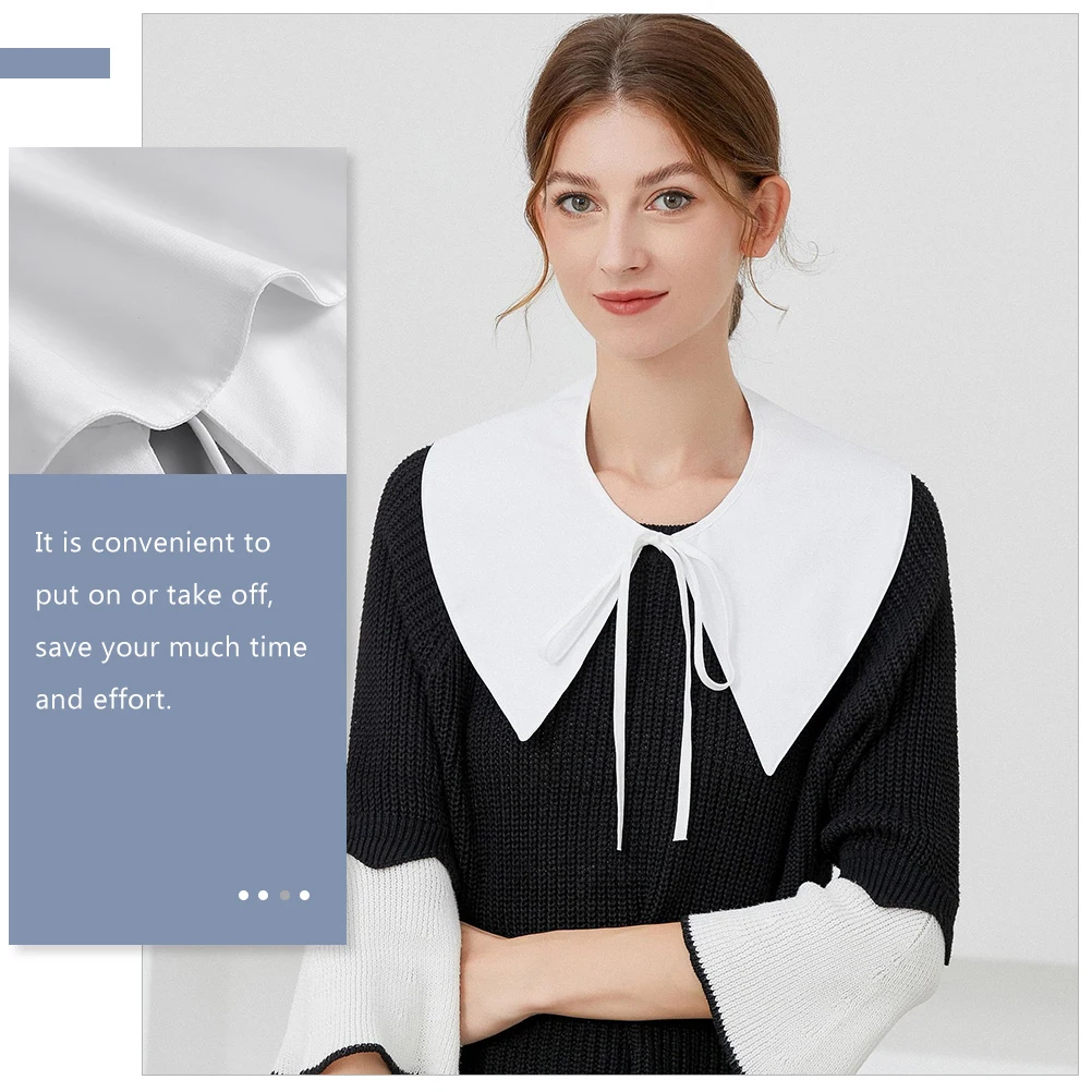 

2pcs Faux for Women Spring Autumn Shawl Scarf Neck Inserts Elegant Soft Cotton Fabric False Versatile Wear Flip