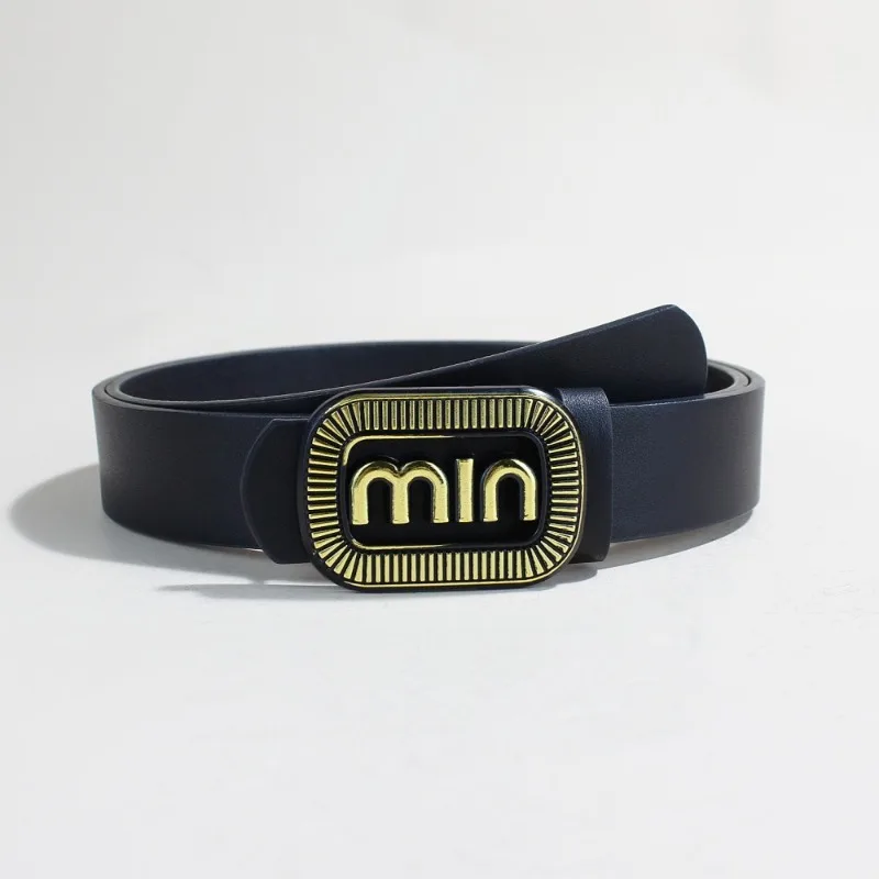 Корейский ретро золотой ремень с пряжкой и буквами, украшение для платья, джинсы, черный ремень, женские аксессуары, новый стиль
