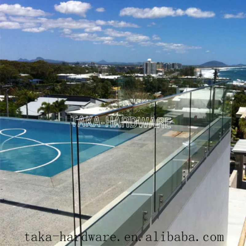 custom.Simple Design Easy Install Frameless Standoff Glass Railing Stair or Balcony
