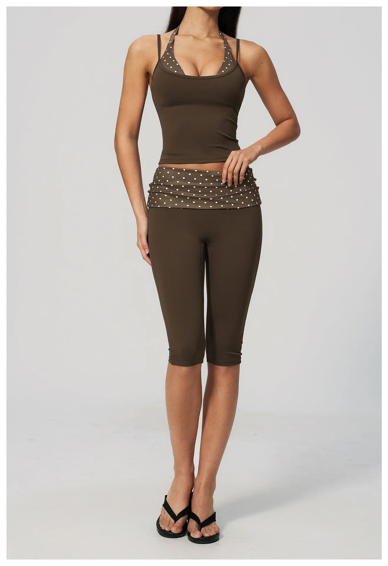 Damen-Yoga-Hose mit weitem Bein, atmungsaktiv, für Sport und Fitness, Schlaghose, hohe Taille, gestreifte Yoga-Hose, gepunktete Trainingshose, ausgestellte Hose – Detail 25