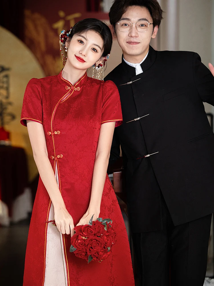 

New Chinese Sle Engagement Ceremony Return Home Wedding Dr for plus Size Women Materni Formal Evening Gown