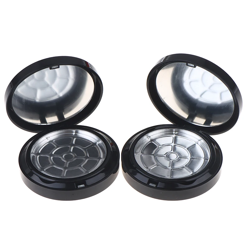 Leerer Mehlbehälter mit Spiegel, Magnet, Saugnapf, kompakte Box, doppelschichtig, nachfüllbar, Highlight-Rouge, Lidschatten, Kosmetikbox