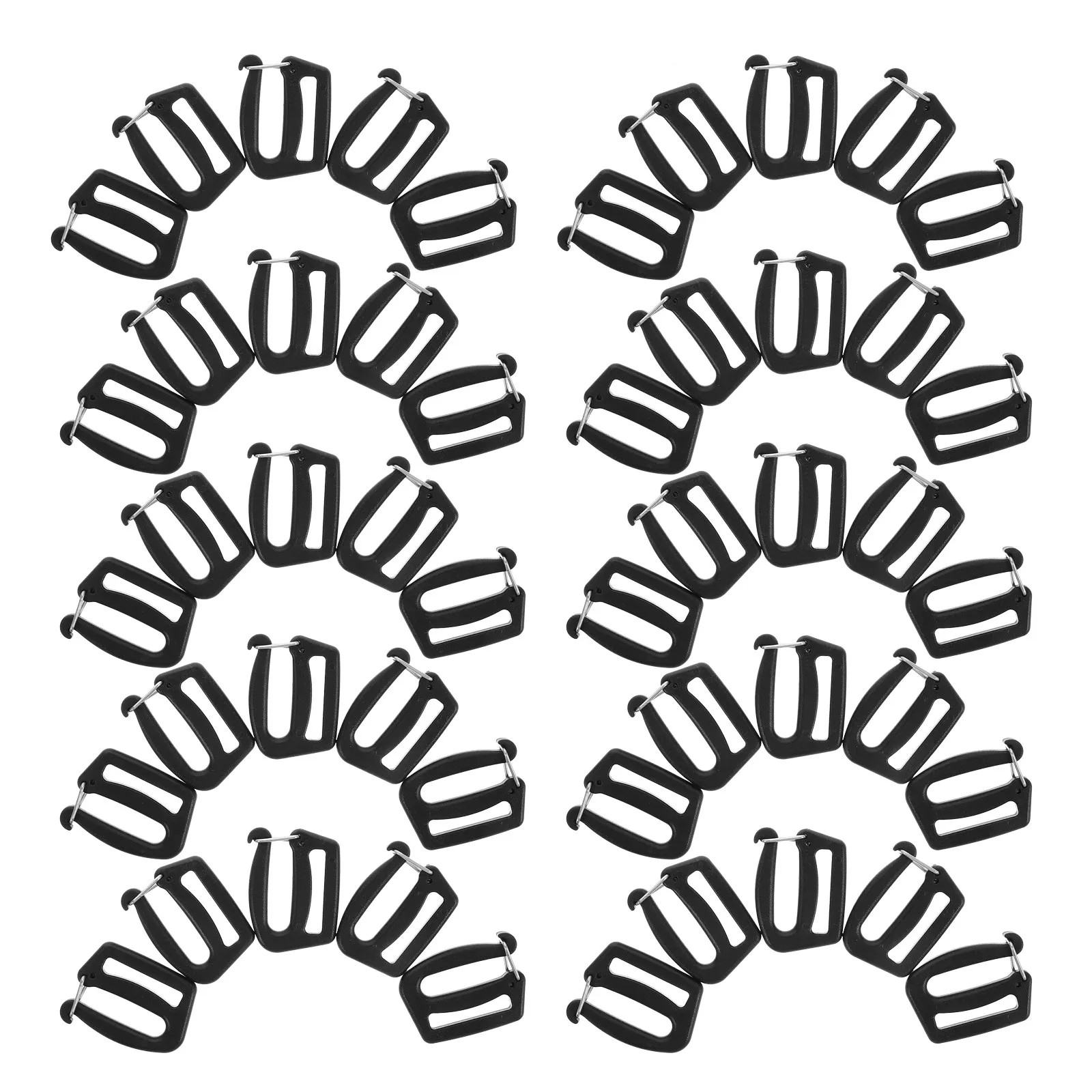 

60Pcs G-Shaped Open Hook Buckle Adjustable Plastic Webbing Connecting Clip for Backpack Camera Bag Handbag Luggage Strap