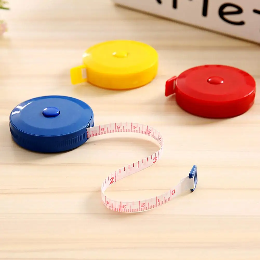 1.5m Pocket Plastic Round Tape Measure Tapeline Tape Measure Ruler Sewing Tool Mini Gadget Ruler Band Color Random