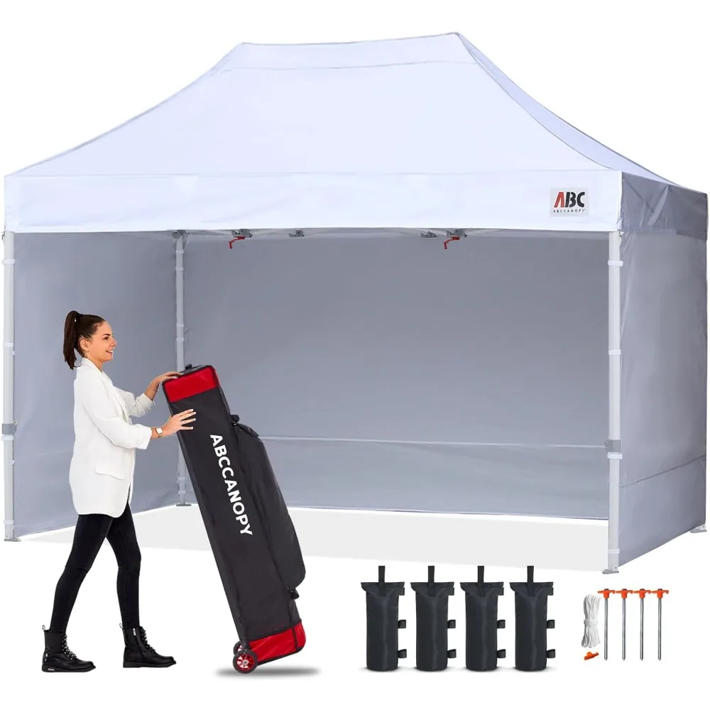 Easy Pop Up Canopy Tent with Sidewalls 10x15 Commercial -Series,White