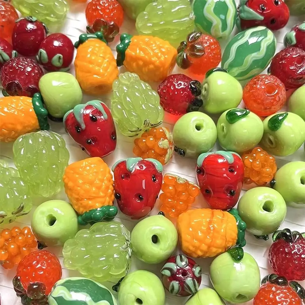 1PC New Creative Shape Glass Beads Glass Material Handmade DIY Jewelry Creative Interest Design Watermelon Beads