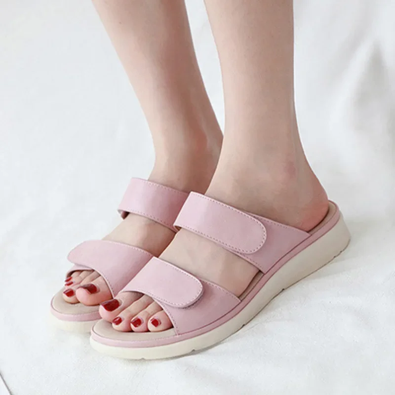 YAERNI  Summer Shoes Women Sandals Soft Flat Women Beach Sandals Summer Ladies Shoes Pink Black