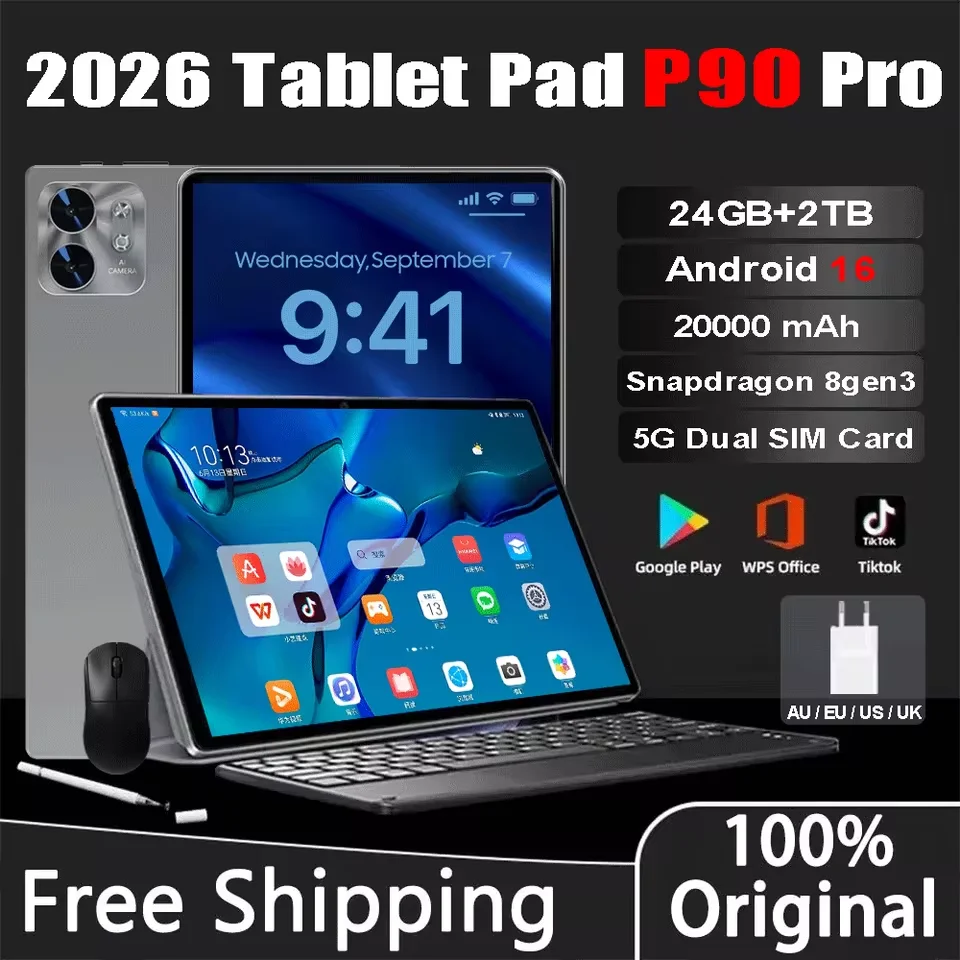 

Global Version New Original Pad P90 Pro Tablet PC Android16 22GB+2TB Snapdragon 8gen3Face Unlock 11inch 4K HD Screen 5G TabletPC