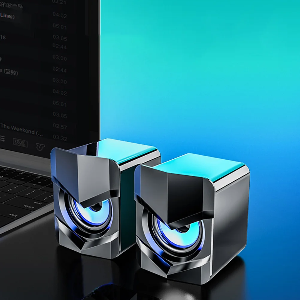 

2Pcs Compact Speakers USB Powered Mini Audio for Desktop Laptop Computer Phone Portable High Definition Stereo Sound Output