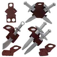 MOC Medieval Military Sword Strap Scabbard Belt Building Blocks Warrior Knight Soldiers Weapons Accessories Bricks Toys