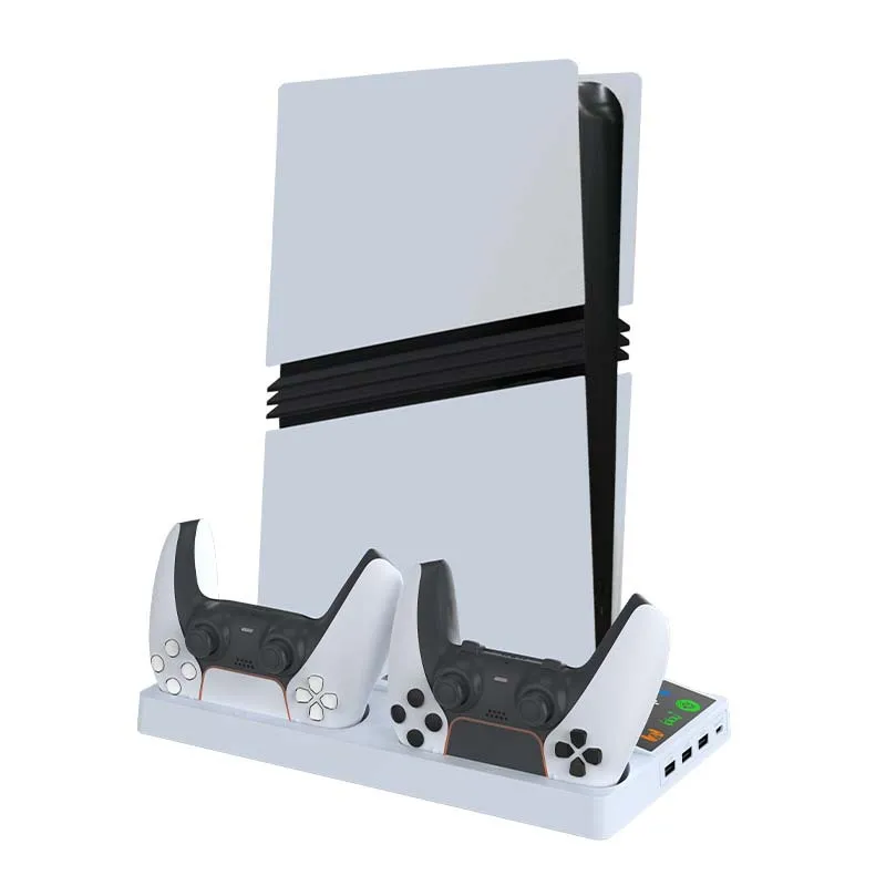 Charging Stand with Cooling Fan for PS5 PRO/PS5 Slim Console, Dual Controller Cooling Stand