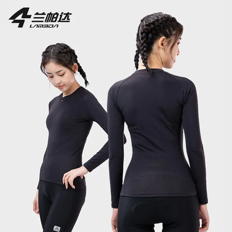 Lameda cycling long-sleeved bottom shirt women 's Autumn and winter warm cycling clothing underwear sports quick-drying tops