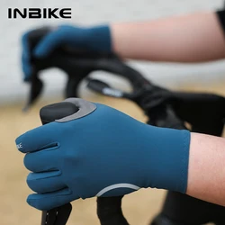 INBIKE Touch Screen Cycling Gloves Full Finger Thickened Palm Pad MTB Bike Gloves Spring Summer Bicycle Gloves Man