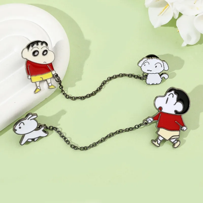 Crayon shin-chan bonito pino dos desenhos animados anime broche moda pinos saco corrente pingente decorações acessórios meninos meninas presentes de aniversário