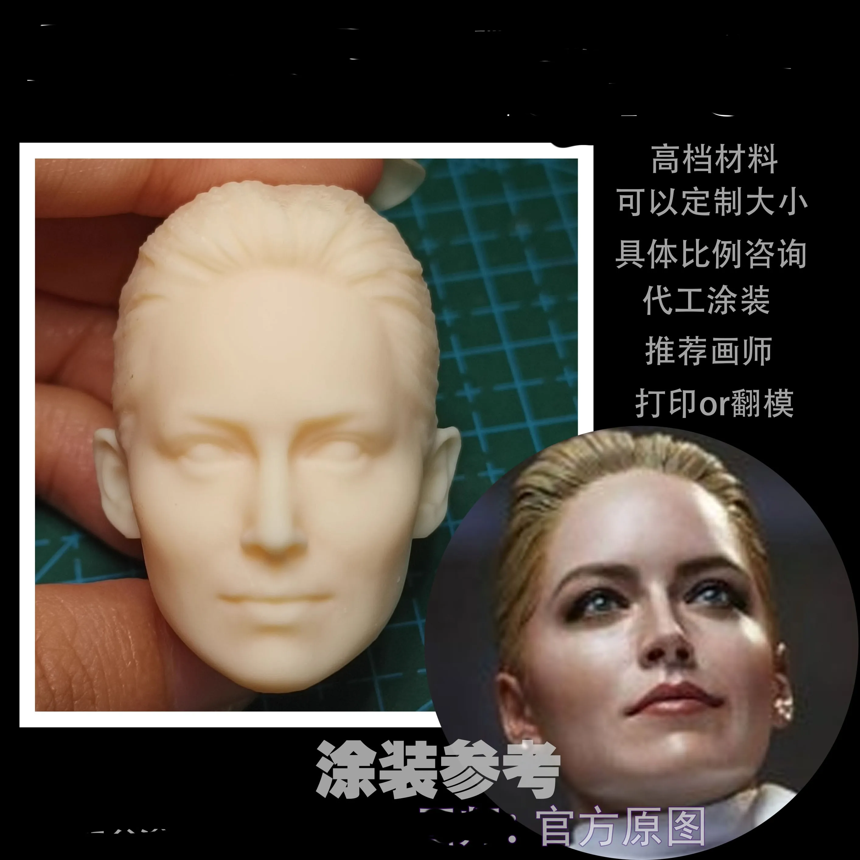 Sharon Stone Female Head Carving Sculpt Star DOll Unpainted 3D  Actor Model 1/6 Scale Action Figure Hobbies Soldier Toys