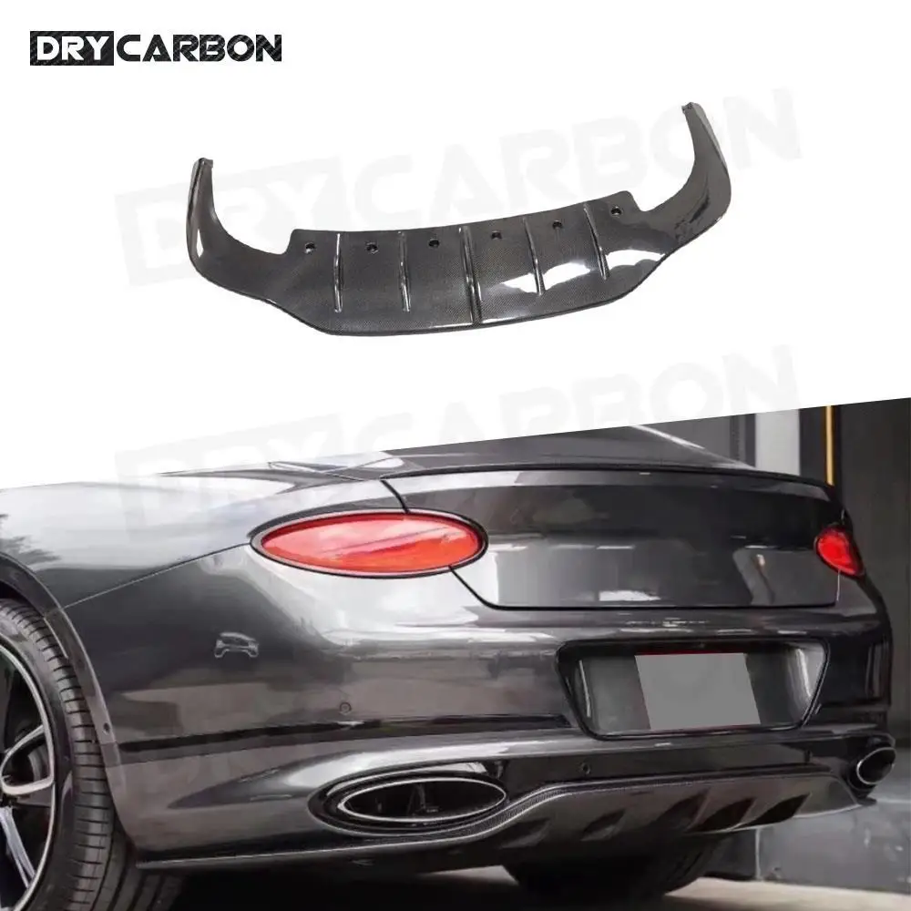 Carbon Fiber Rear Diffuser Bumper Lip Spoiler for Bentley Continental GT W12 2018-2021 Rear Bumper Lip O Style