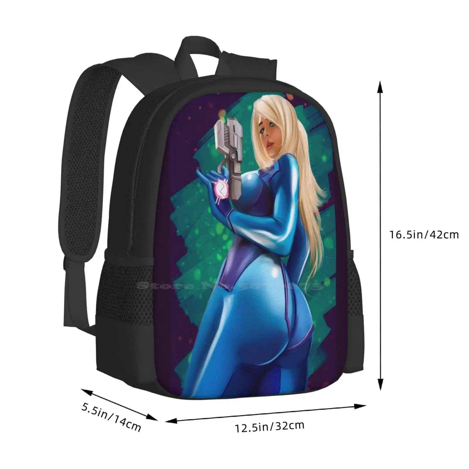 Killbiroarts-Samus Zero Mochila Suit para Estudante, Laptop Travel Bag, Mochila Escolar