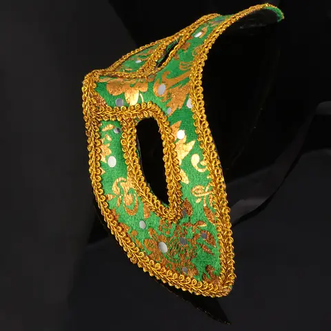 Máscara de mascarada para hombre, encaje verde, media cara, Halloween, Navidad, fiesta de graduación, accesorios de disfraz veneciano, máscara de ojos de Carnaval