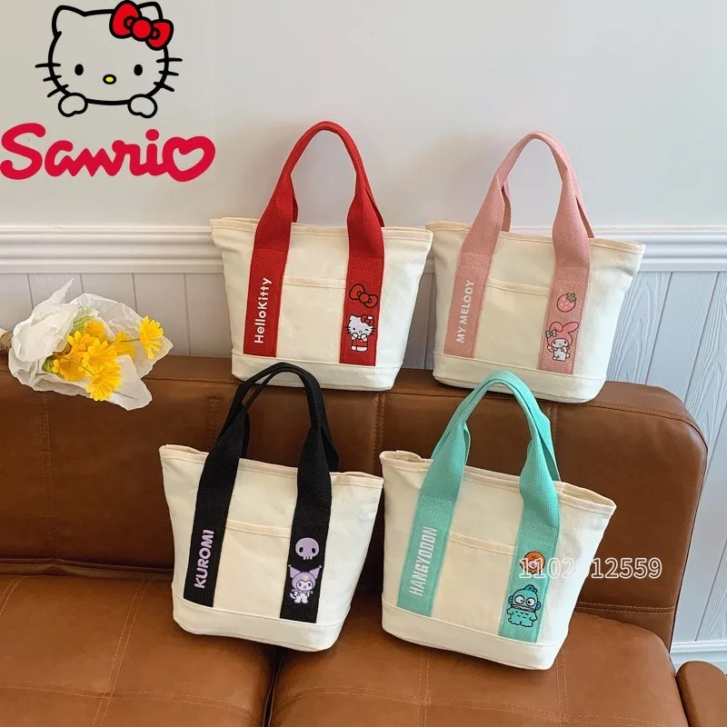 

Sanrio Hello Kitty, новая мини-женская сумка, элитный бренд, оригинальная парусиновая женская сумка, милая модная сумка для хранения с героями мультфильмов