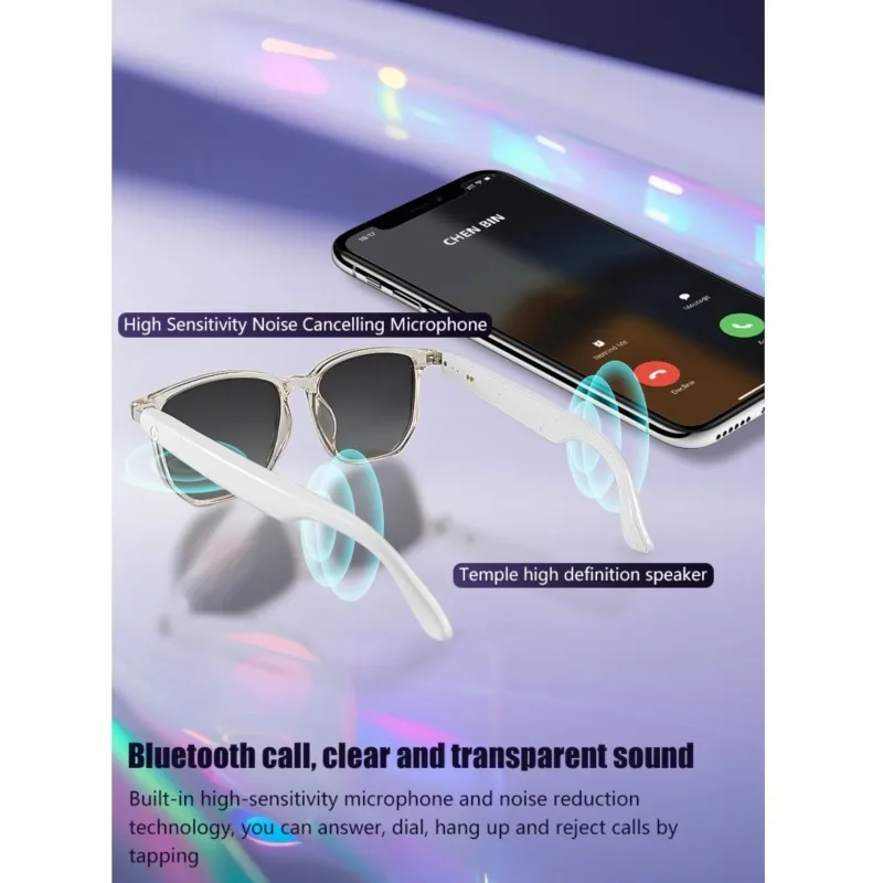 GS03 Smart Glasses BT5.3 Bluetooth Glasses Smart Touch Audio Music BT Calling Remote Camera AI Voice Assistant for Men Women